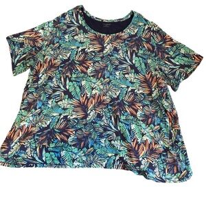 Catherine’s Tropical Leaf Print Top 4X Cotton Spandex t-shirt plus size